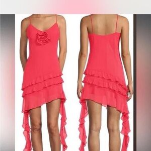 Gianni Bini Pink High Low Ruffle Dress